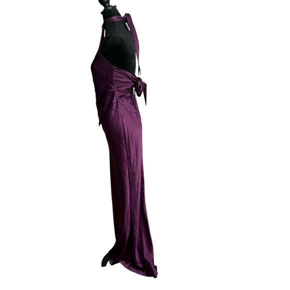 Retrofete Ester Stunning Purple Ruched Halter Maxi dress size medium - Picture 5 of 8